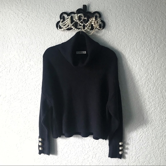 Zara Sweaters - Zara Navy Sweater with Pearl Buttons